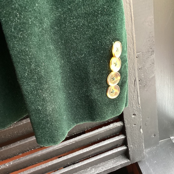 RALPH LAUREN GREEN VELVET MILITARY BLAZER JACKET SZ. 8 CLASSIC STYLE - Picture 4 of 7